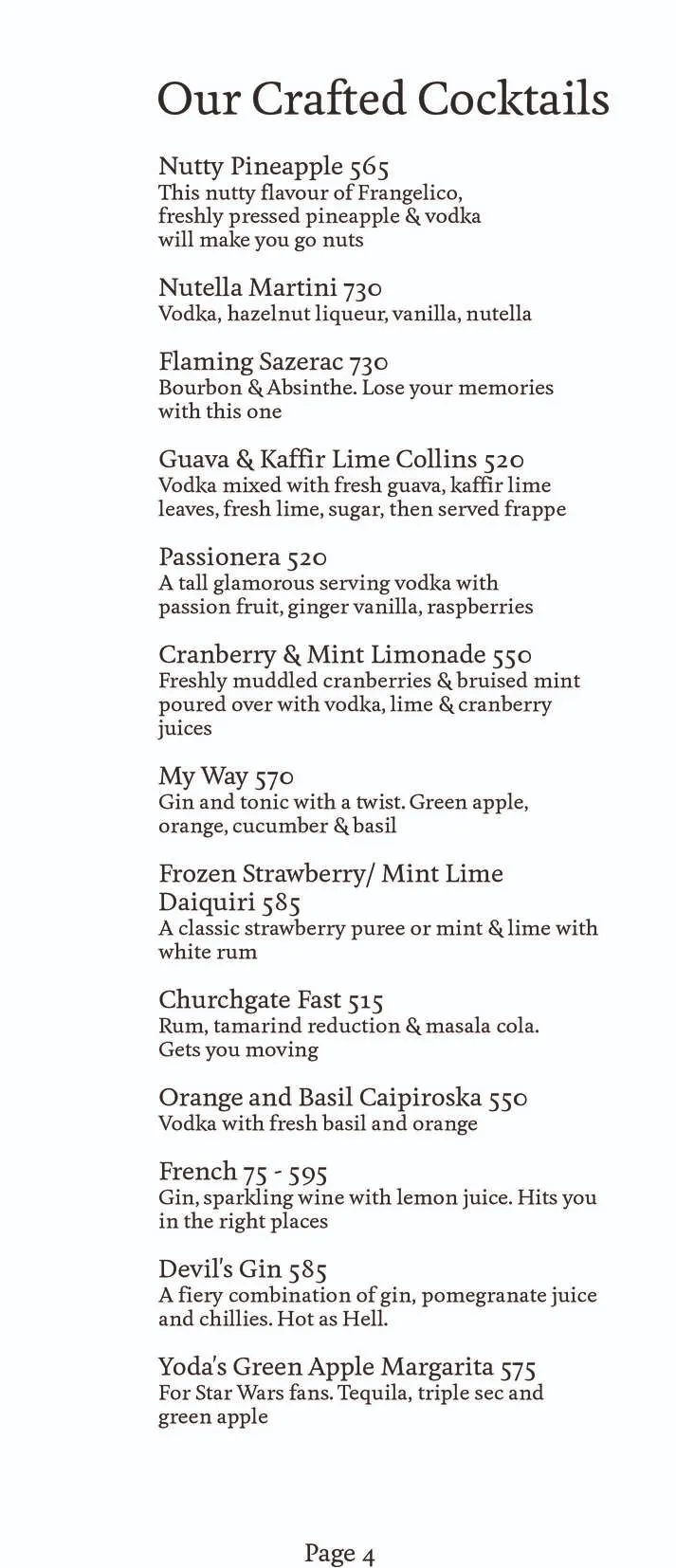 Drink Menu Page 4