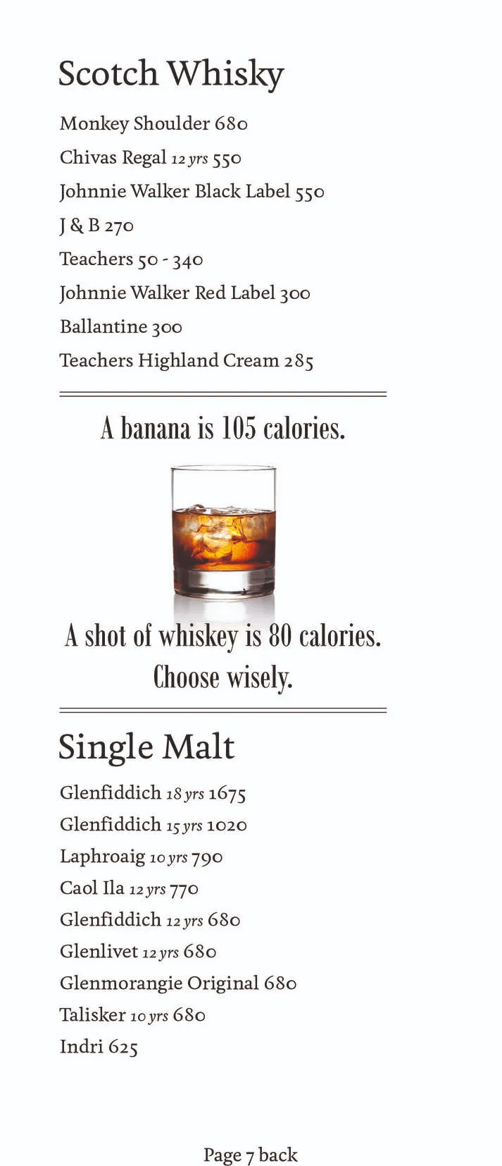 Drink Menu Page 7 Back