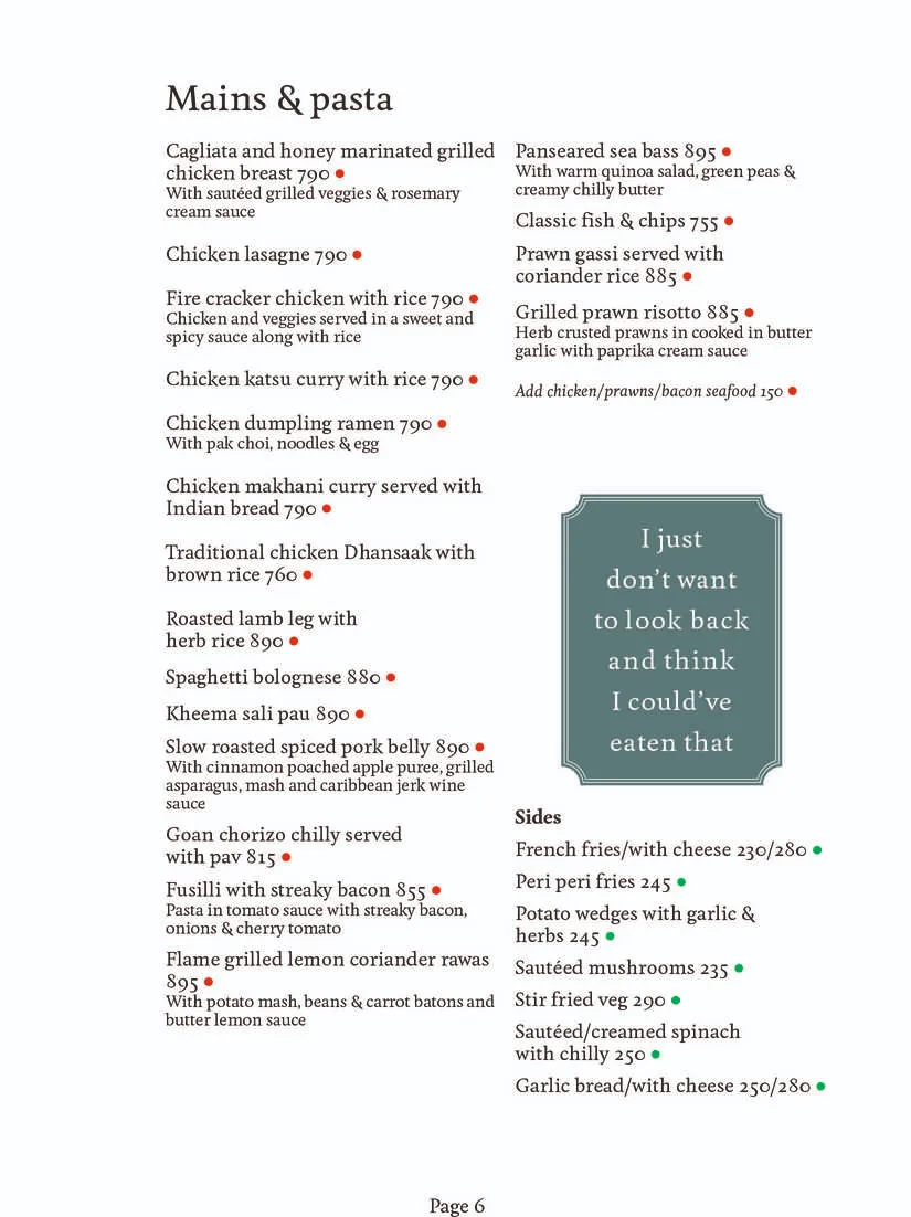 Food Menu Page 6